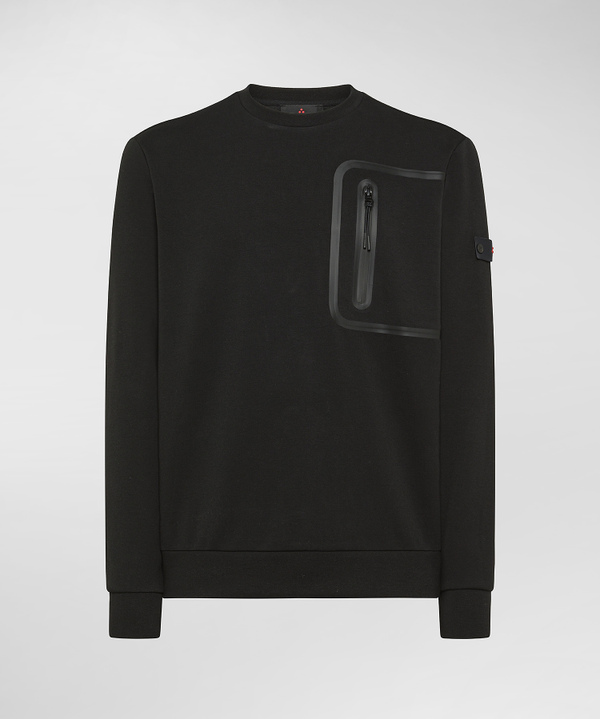 Crewneck sweatshirt with breast pocket and piping - Peuterey