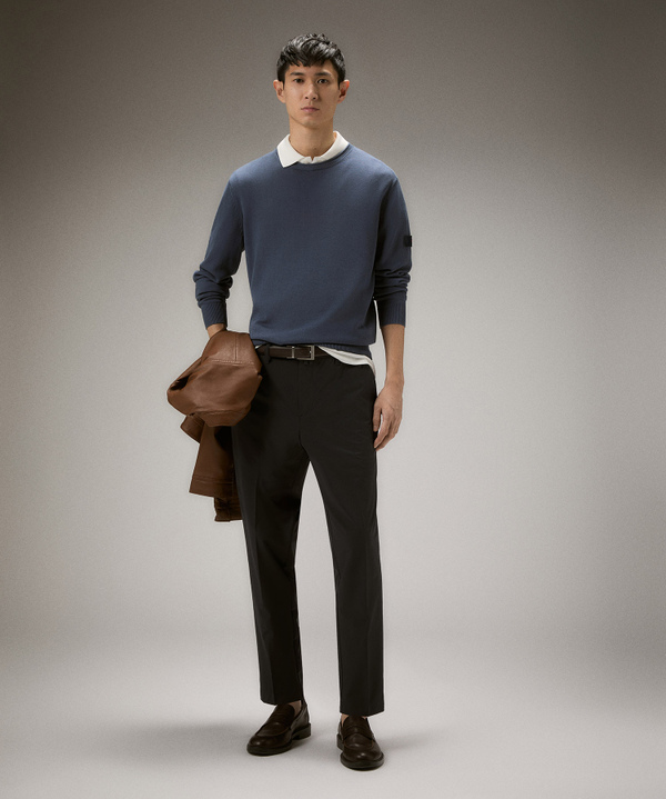 Cotton knit crew-neck sweater - Peuterey