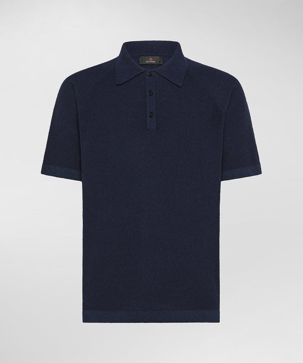 Terry-effect cotton and nylon blend knit polo shirt - Peuterey