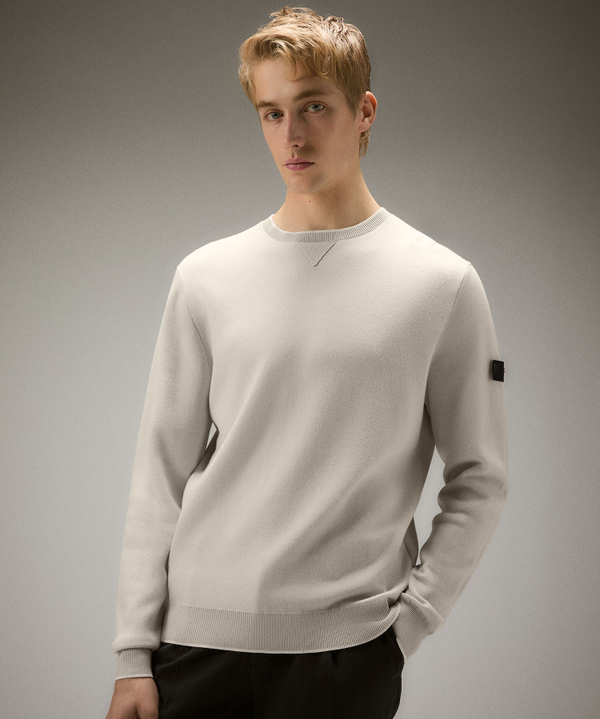 Cotton and nylon blend sweater with fleece effect - Peuterey