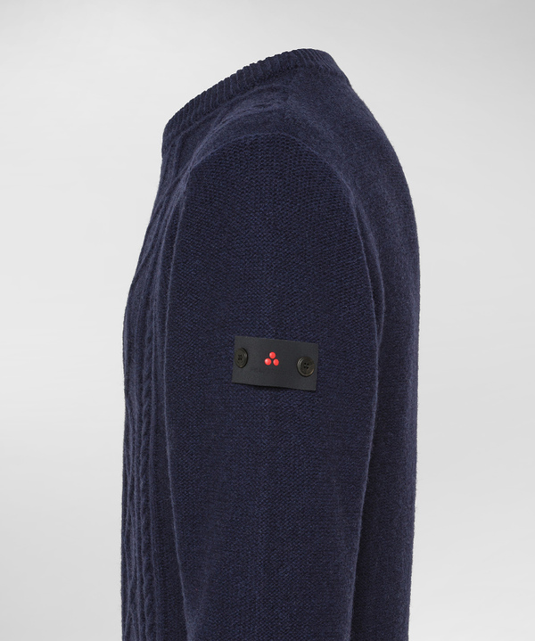 Pullover aus Shetlandwolle im Zopfstrick - Peuterey