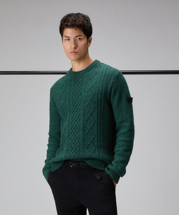 Shetland wool cable-knit jumper - Peuterey