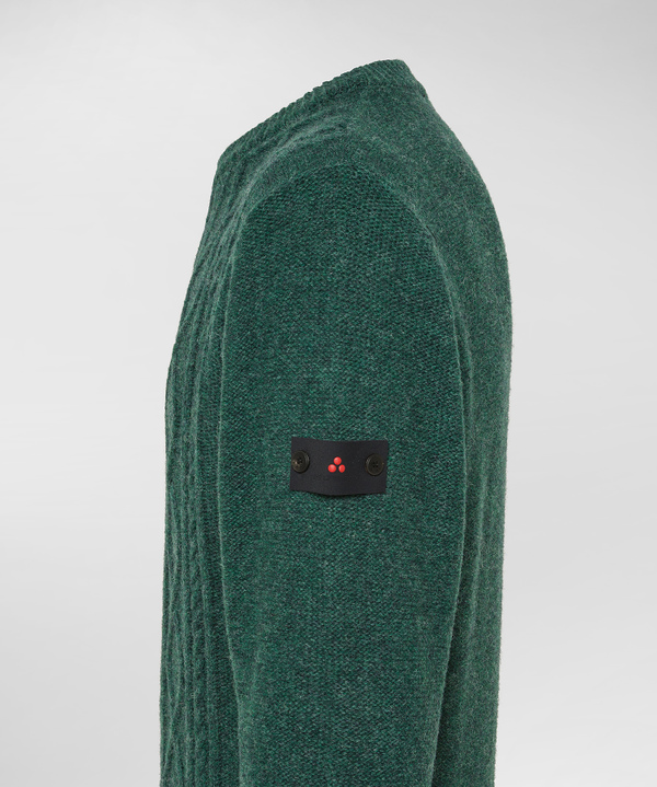 Pullover aus Shetlandwolle im Zopfstrick - Peuterey