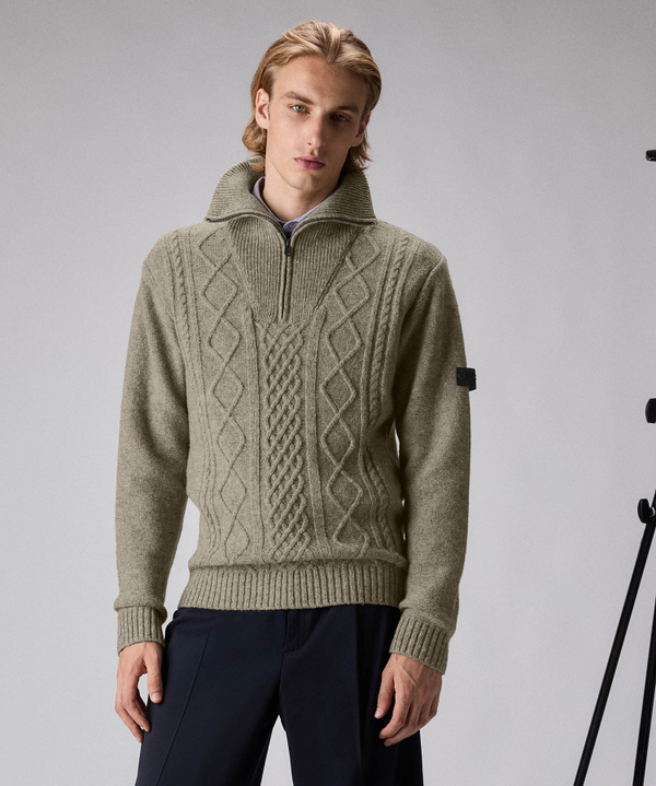 Shetland wool zipped pullover - Peuterey
