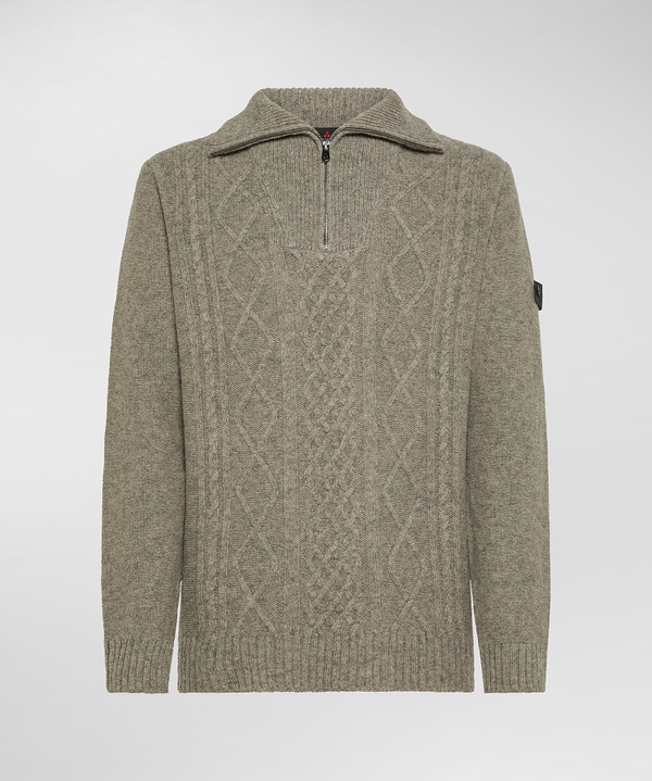 Shetland wool zipped pullover - Peuterey