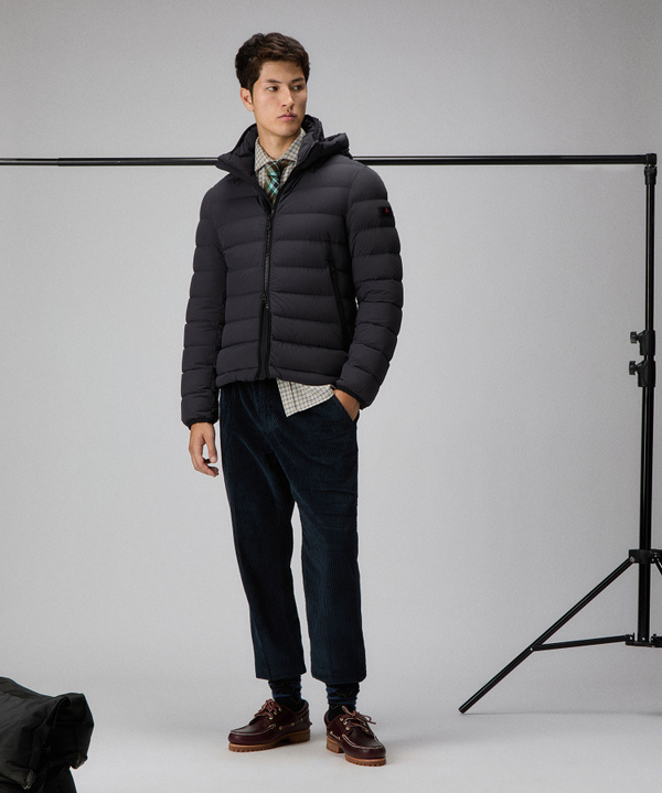 Stretch canvas short down jacket - Peuterey