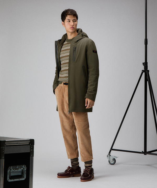 Overcoat liscio con cappuccio - Peuterey