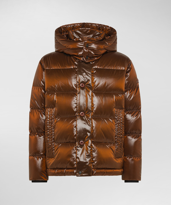 Schillernde Daunenjacke mit Kapuze - Peuterey