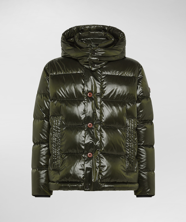 Schillernde Daunenjacke mit Kapuze - Peuterey