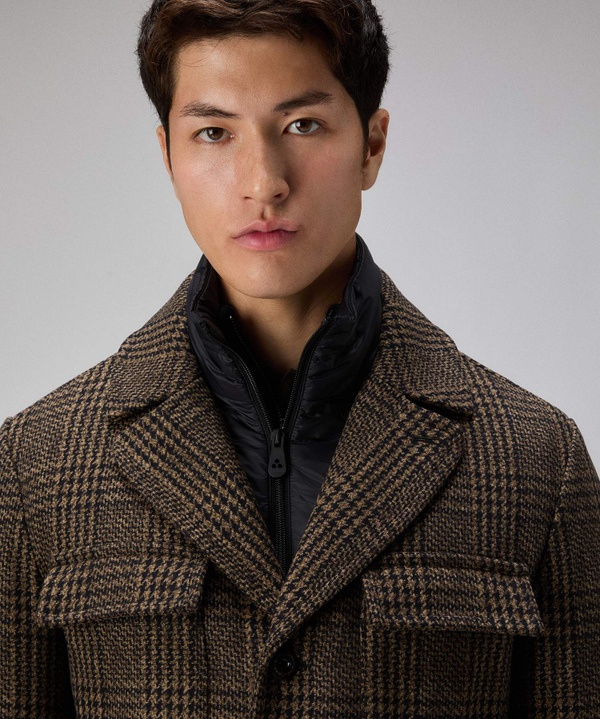 Chequered cloth blazer with detachable vest - Peuterey