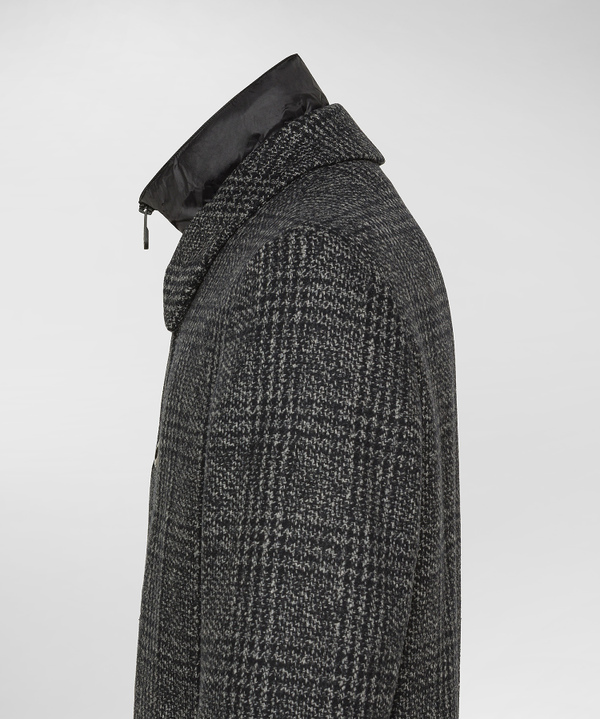 Cappotto in panno check con pettorina staccabile - Peuterey