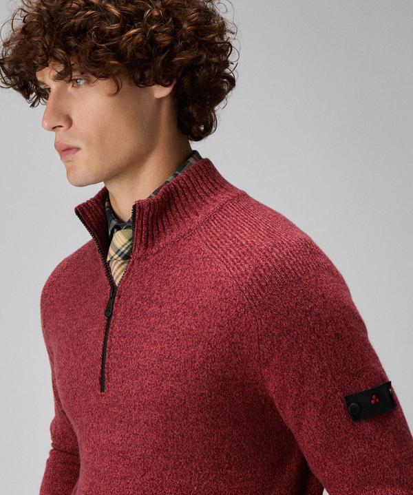 Stranded wool half-zip sweater - Peuterey