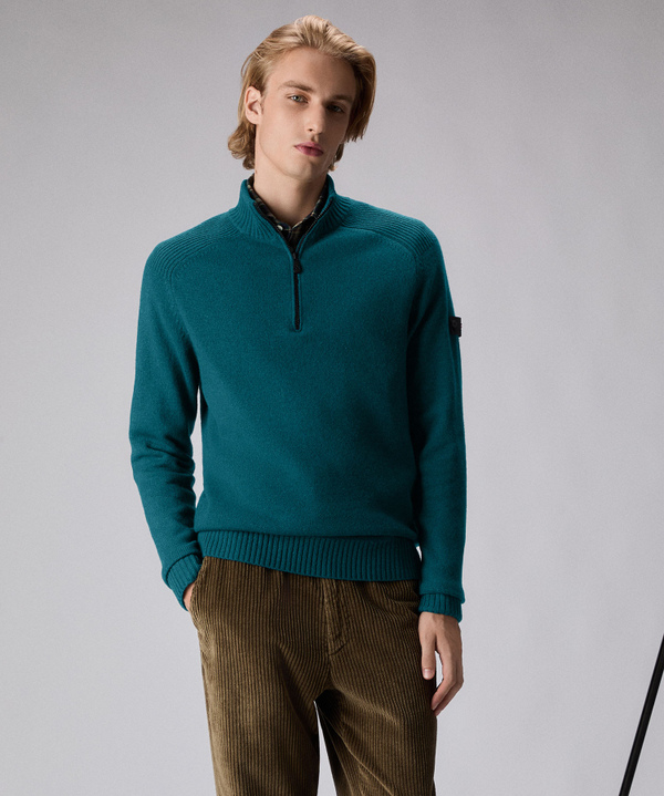 Stranded wool half-zip sweater - Peuterey