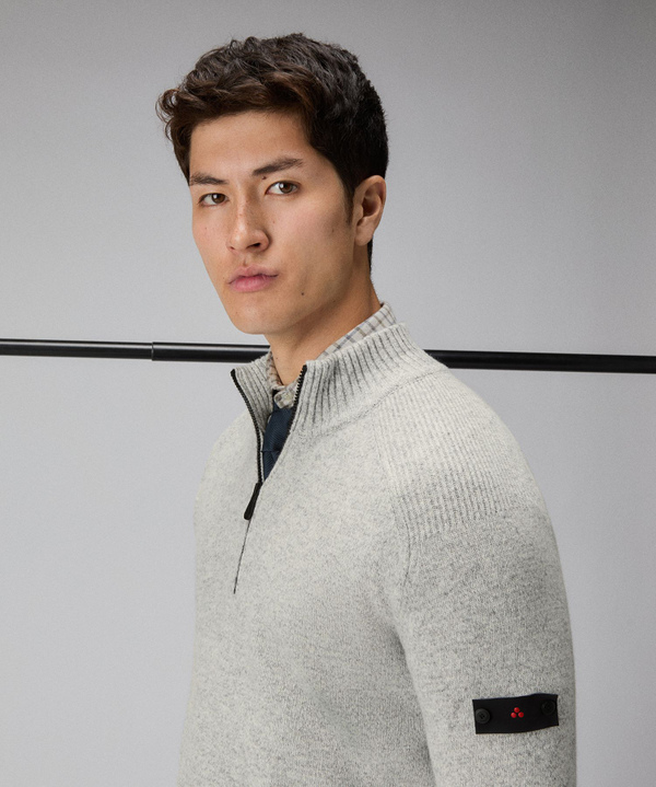 Stranded wool half-zip sweater - Peuterey