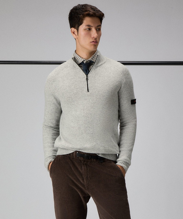 Stranded wool half-zip sweater - Peuterey