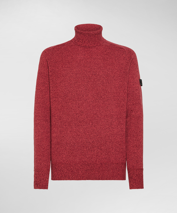 Stranded wool high-collar sweater - Peuterey