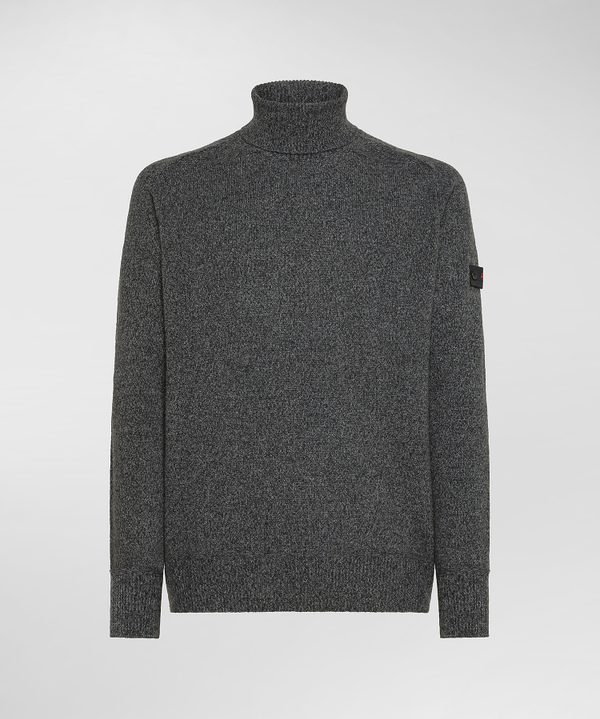 Stranded wool high-collar sweater - Peuterey