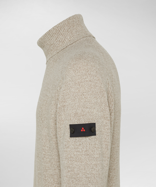 Stranded wool high-collar sweater - Peuterey