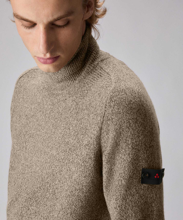 Stranded wool high-collar sweater - Peuterey