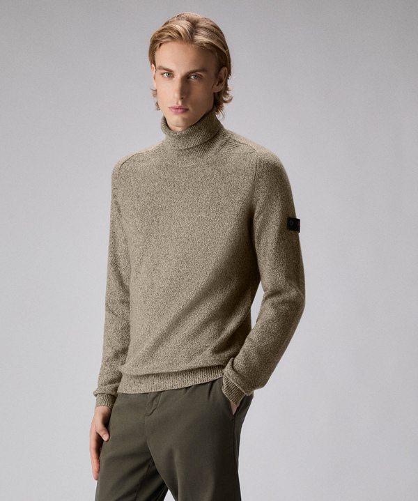 Stranded wool high-collar sweater - Peuterey