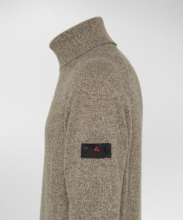 Stranded wool high-collar sweater - Peuterey