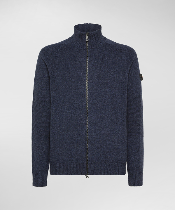 Pullover mit Reißverschluss aus Wollmouliné - Peuterey