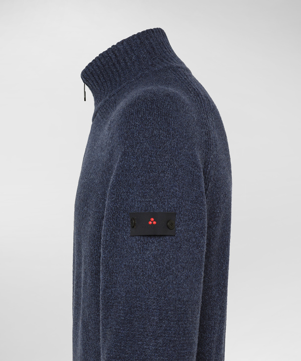 Pullover mit Reißverschluss aus Wollmouliné - Peuterey