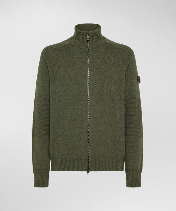 Pullover mit Reißverschluss aus Wollmouliné - Peuterey