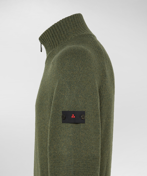 Pullover mit Reißverschluss aus Wollmouliné - Peuterey
