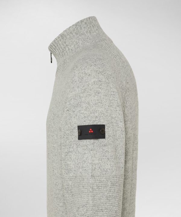 Pullover mit Reißverschluss aus Wollmouliné - Peuterey