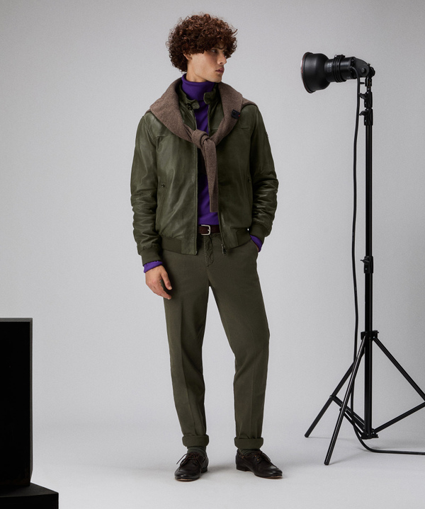 Bomber in pelle effetto vintage - Peuterey