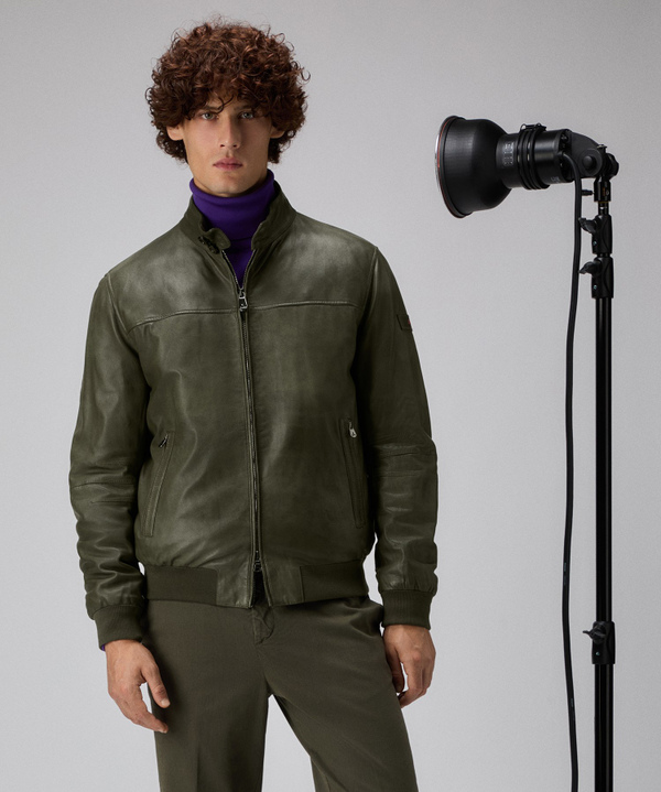 Bomber in pelle effetto vintage - Peuterey
