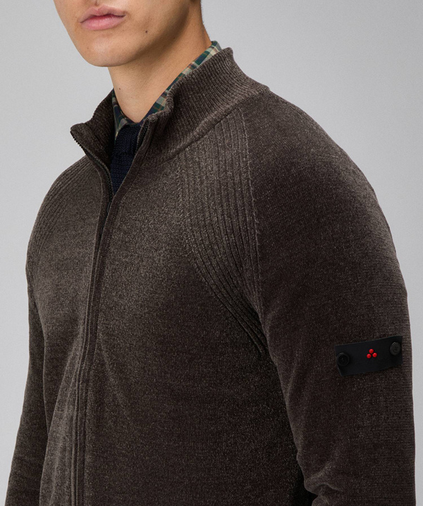 Shaved chenille sweater with zip - Peuterey