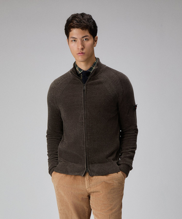 Shaved chenille sweater with zip - Peuterey