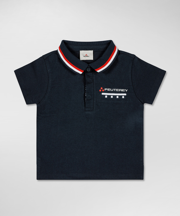 Polo shirt with striped collar - Peuterey