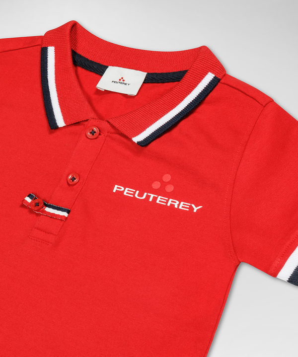 Short-sleeved polo shirt in stretch cotton - Peuterey