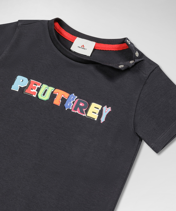 T-Shirt mit mehrfarbigem Schriftzug - Peuterey