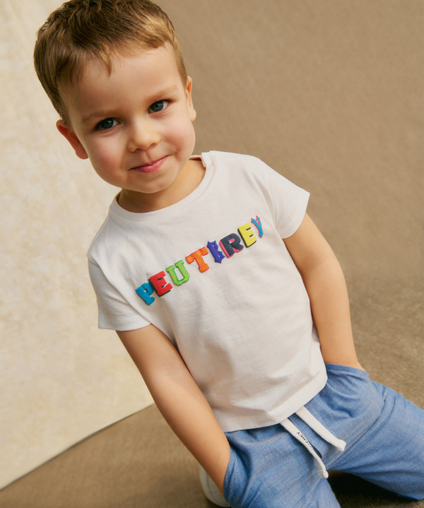 T-Shirt mit mehrfarbigem Schriftzug - Peuterey