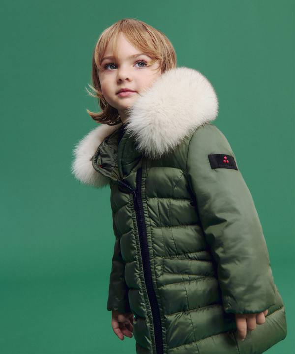 Down jacket with asymmetrical zip and fur - Peuterey