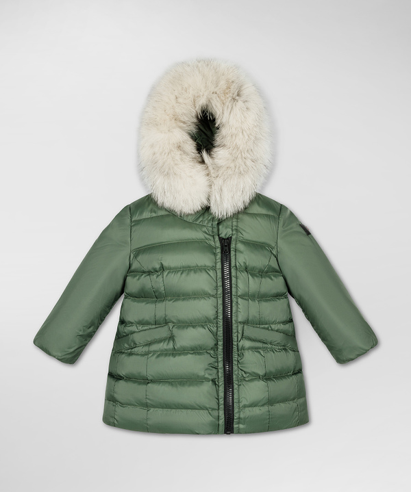 Down jacket with asymmetrical zip and fur - Peuterey