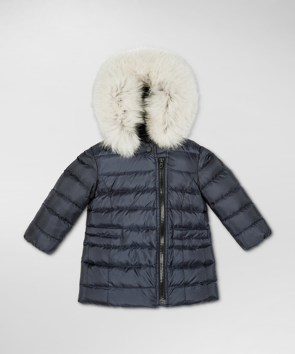 Down jacket with asymmetrical zipper and fur - Peuterey