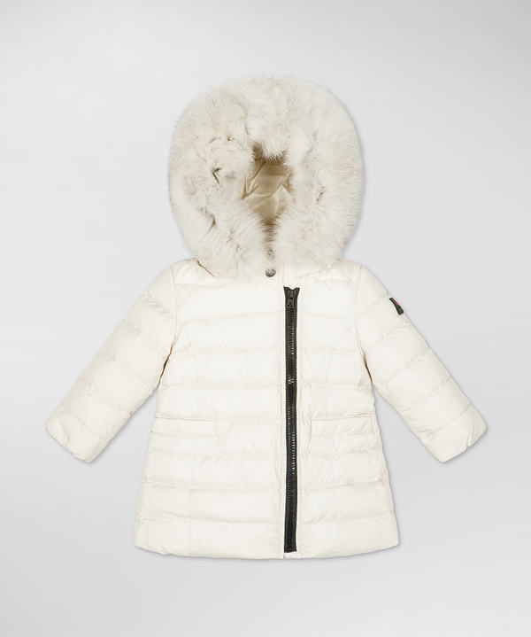 Daunenjacke mit asymmetrischem Reißverschluss und Pelz - Peuterey