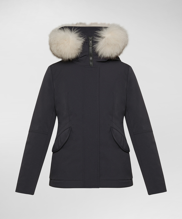Long Waisted Down Jacket With Fur - Peuterey