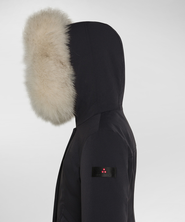 Long Waisted Down Jacket With Fur - Peuterey