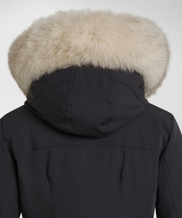 Long Waisted Down Jacket With Fur - Peuterey