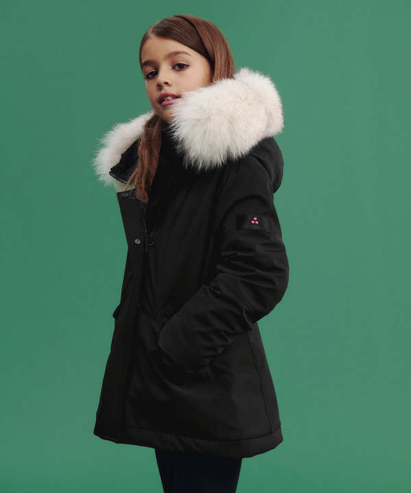 Long Waisted Down Jacket With Fur - Peuterey