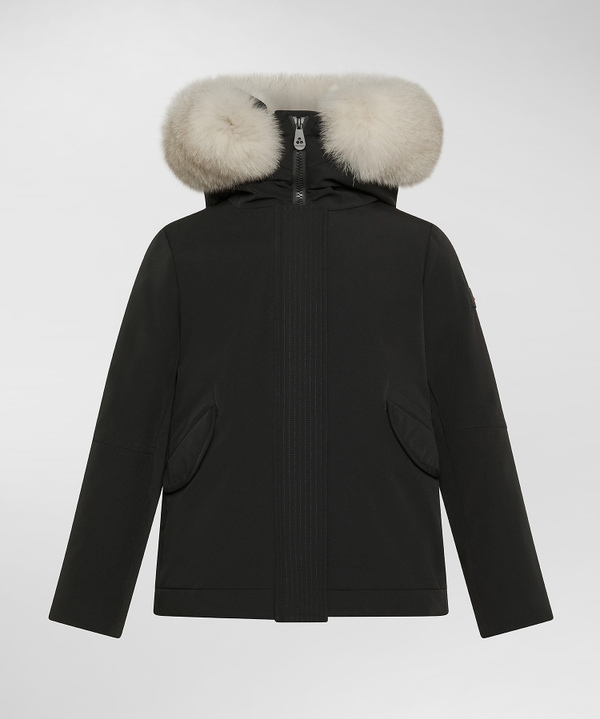 Long Waisted Down Jacket With Fur - Peuterey