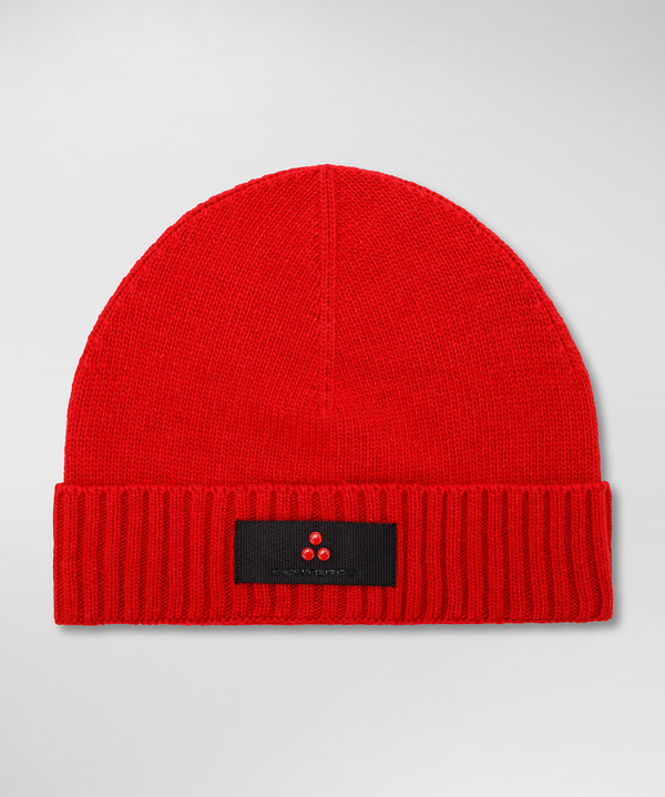 Wool/cashmere blend knitted hat for boy, red Peuterey