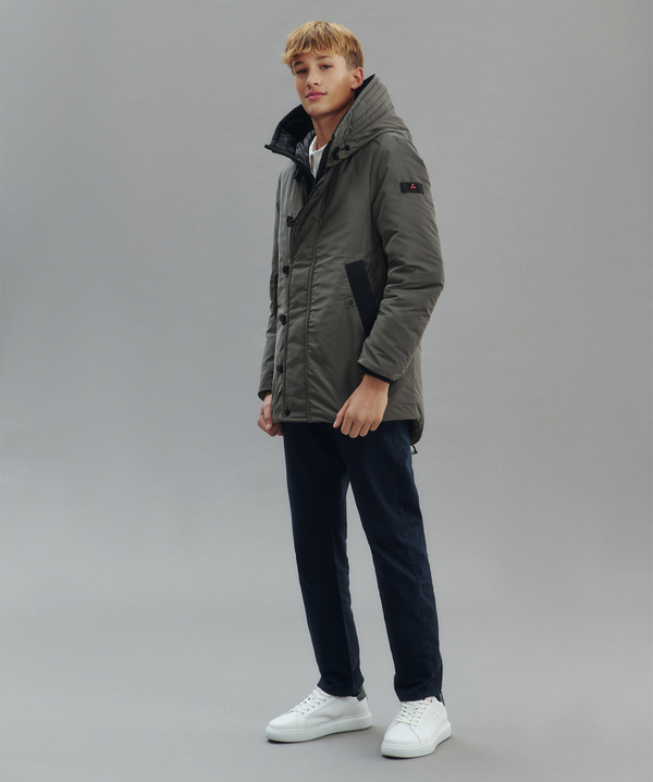 Parka tenace dal look urbano da ragazzo verde Peuterey