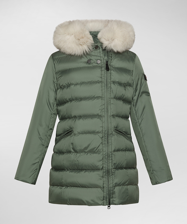 Long quilted down jacket with fur - Peuterey